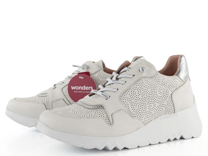 Wonders dámské tenisky na klínu Off/Plata E-6761