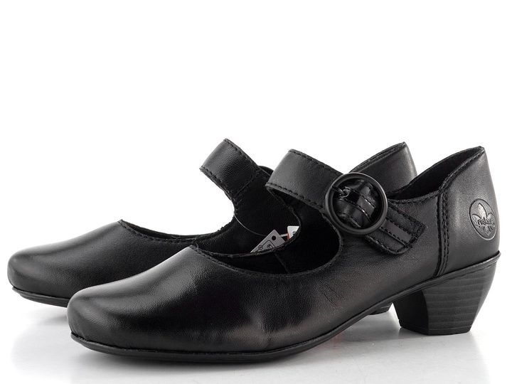 Rieker lodičky s priehlavkovým pásikom čierne 41756-00