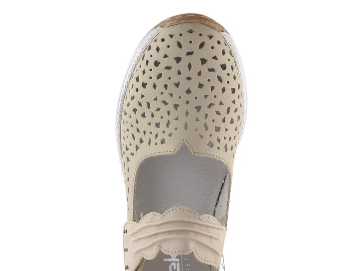 Rieker poltopánky s pásikom a klinom béžové N4382-60