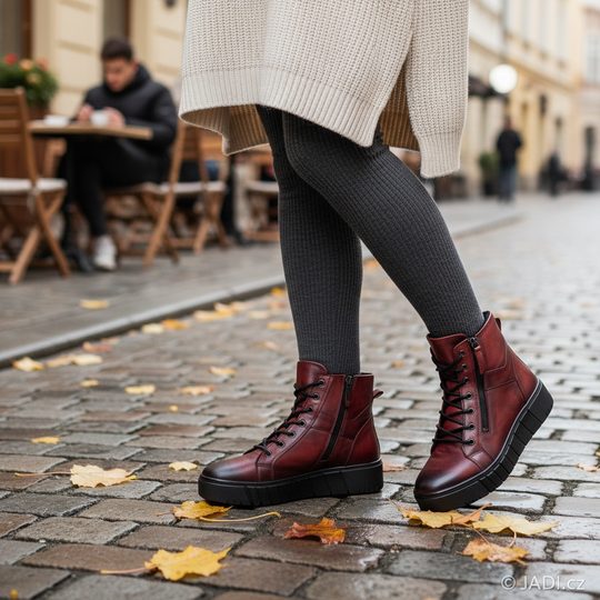 Creator kotník se zipem Siviglia Old Burnish red B-3421A