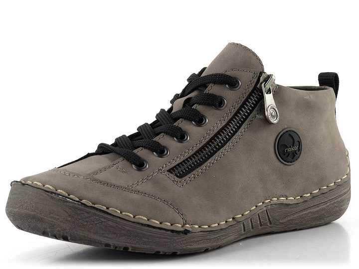 Rieker šněrovací kotník se zipem šedý 52514-42