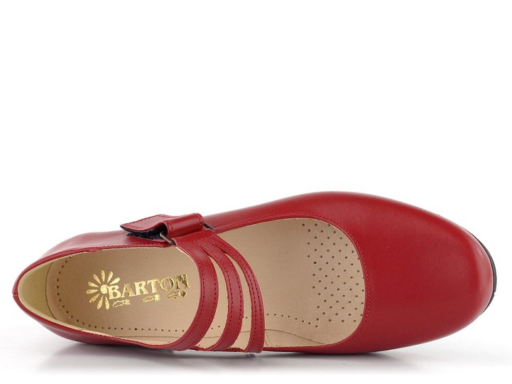 Barton lodičky červené s nártovým páskem  2.23