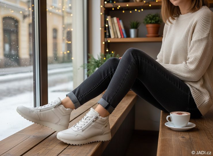 Caprice kotníkové tenisky s membránou offwhite nappa 9-26201-43