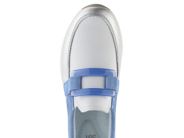 Ara širší prozouvací polobotky Osaka Silber/Weiss/Azzuro 12-24822-06