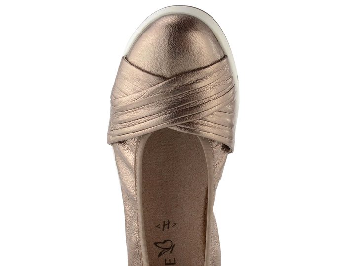 Caprice širší metalické baleríny taupe 9-22118-44