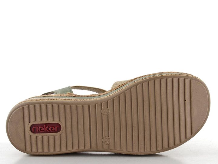 Rieker sandále na platforme zelené V0920-52