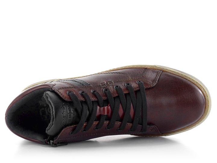 Rieker šnurovacia pánska členková obuv tmavo červená 17940-35