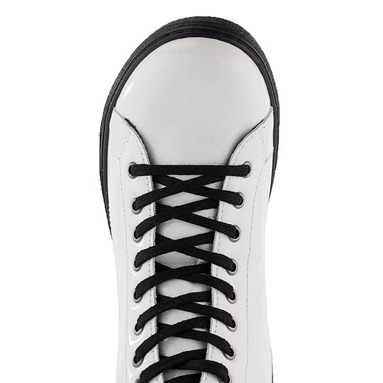 Looke lakovaný bílý kotník Domenique L0770-30