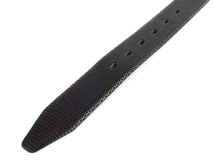 Pánský černý bombírovaný opasek s leštěnou sponou 34 mm