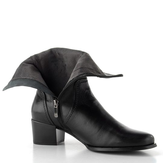 Regarde řasený zipový kotník na podpatku Jolene-33 black
