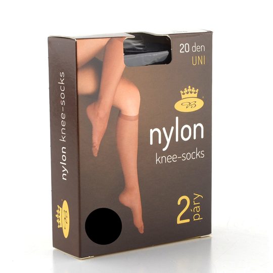 Jemné nylonové podkolenky černé 20 DEN 2 páry/balení