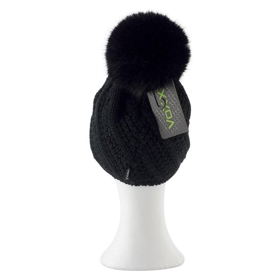 Voxx pletená čiapka s brmbolcom Encore čierna 110629