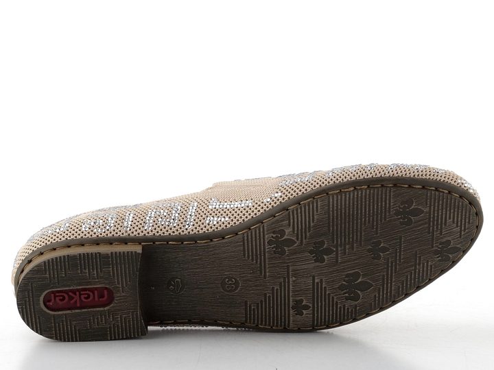 Rieker textilné trblietavé mokasíny ginger 51953-62