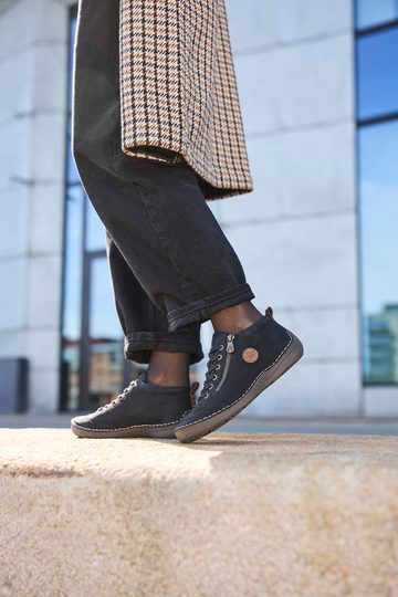 Rieker šněrovací kotník se zipem černý 52514-00