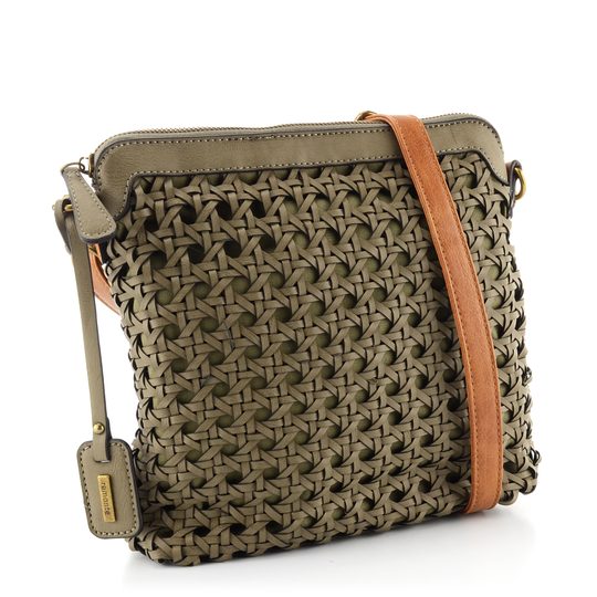 Remonte olivová proplétaná crossbody kabelka Q0612-54