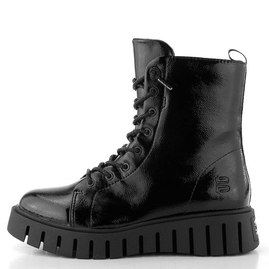 TT.BAGATT lakovaný zipový kotník na platformě černý D31-AO137-5700