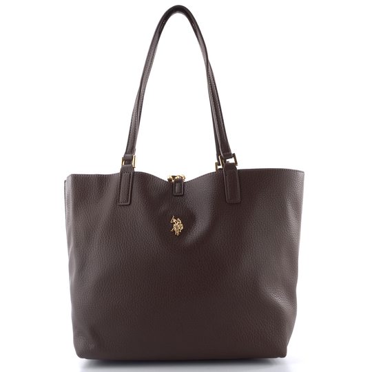 U.S. POLO ASSN. střední oboustranná shopper kabelka s etují hnědá BIURR9377WVPHB7