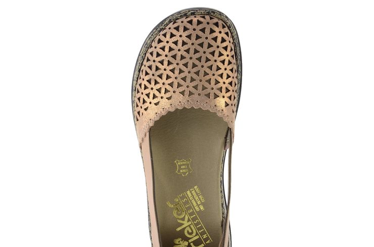 Rieker vzdušné baleríny rosa metalické 46387-31