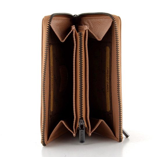 Dámská kožená zipová peněženka nude 70608