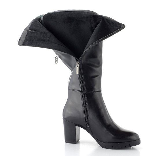 Tamaris čižmy na podpätku black 1-25542-43