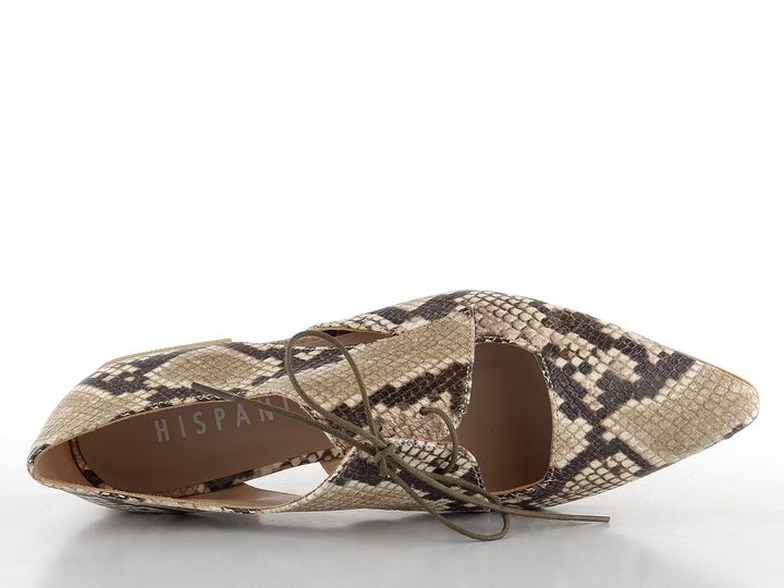 Hispanitas otevřené šněrovací polobotky na podpatku Taupe HV253858