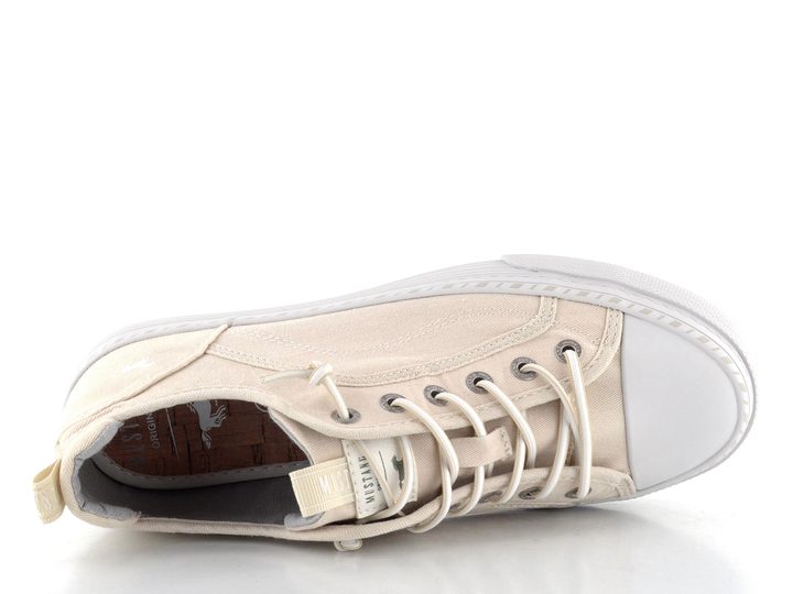 Mustang plátěné tenisky na platformě ivory 1376-308-243