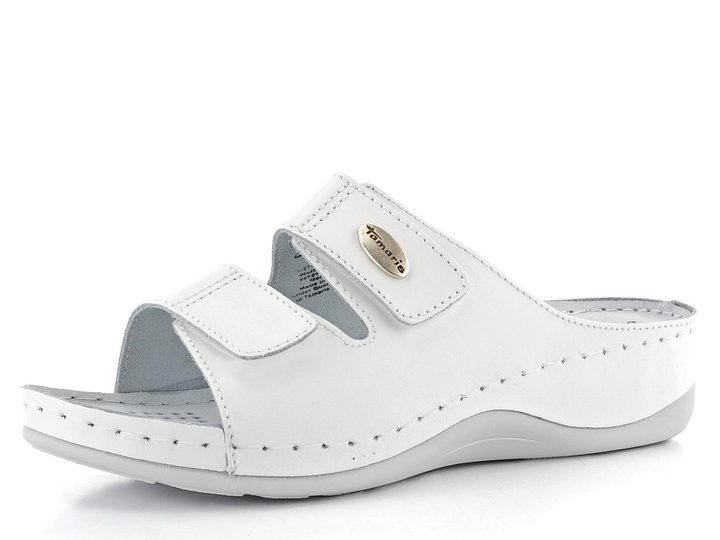 Tamaris bílé pantofle s variabilní šířkou 1-27510-26