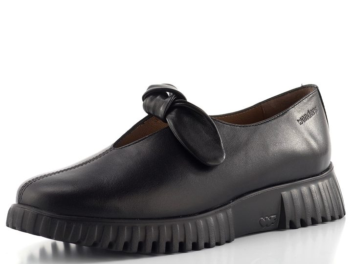 Wonders kožené polobotky s mašličkou negro A-4421