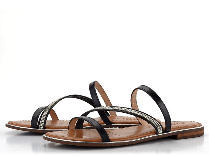 Geox páskové dámské pantofle Sozy Plus Black/Silver D45DQA01JEWC0039