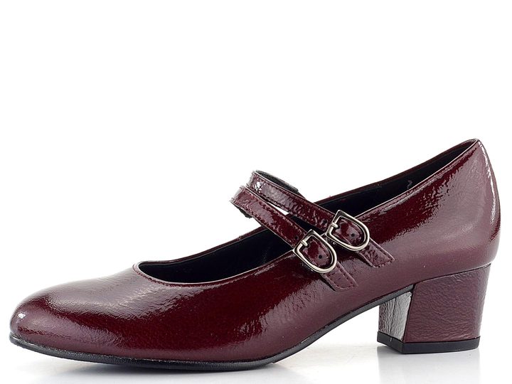 Gabor vínové lakované lodičky s priehlavkovými pásikmi 52.212.88