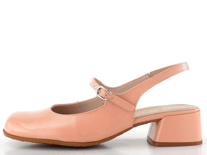 Wonders lakované lodičky se širokým podpatkem a volnou patou melon D-2401