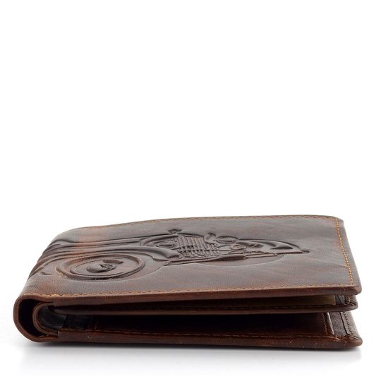 Pánska peňaženka s razbou auta tmavo hnedá 19179