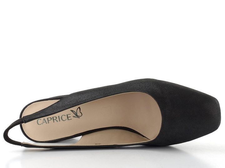 Caprice lodičky s volnou patou black metallic 9-29500-42