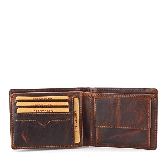 Pánská peněženka s ražbou křídel temně hnědá 6537