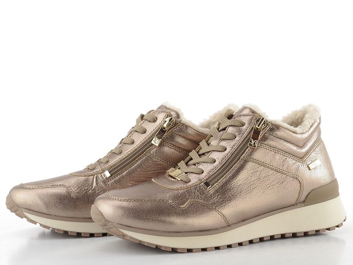 Caprice kotníkové tenisky s membránou taupe metallic 9-26201-43