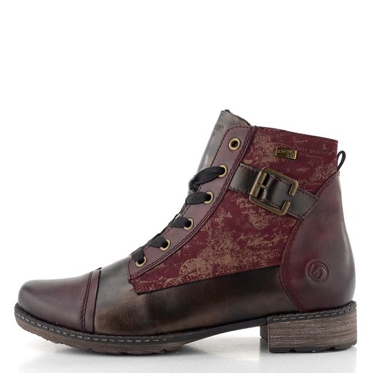 Remonte šněrovací kotník s membránou vínový D4381-35