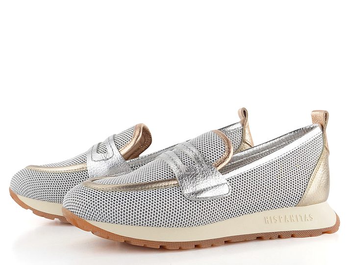 Hispanitas sportovnější mokasíny Kansas White/Cava/Silver CHV254043