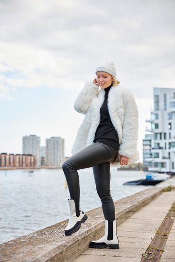 Rieker vyšší chelsea kotník na hrubé podešvi béžový Z9170-60