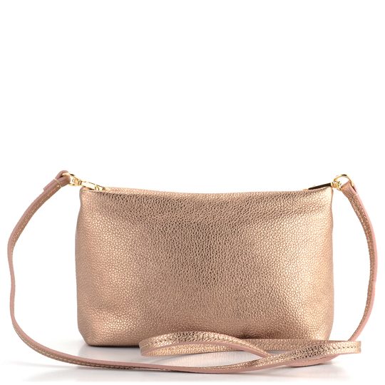 Elega mini kabelka metalická růžovozlatá/zlaté kování 69790