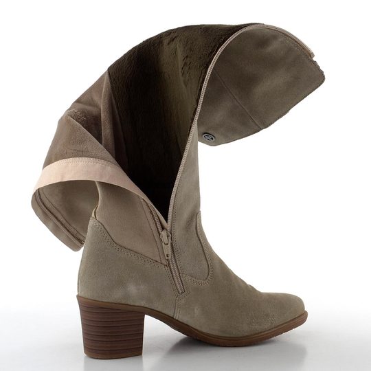 Rieker béžové kozačky se strečí Y2050-60