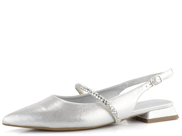 Menbur společenské baleríny s volnou patou Plata/Silver 25761