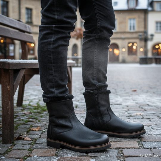 Ara pánský širší kožený kotník Tiago Schwarz 11-26608-01