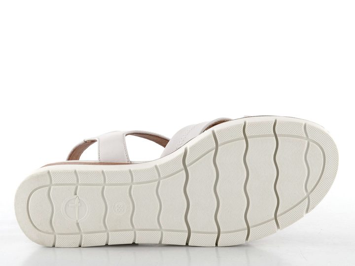Tamaris sandály na klínku White Leather 1-28202-42