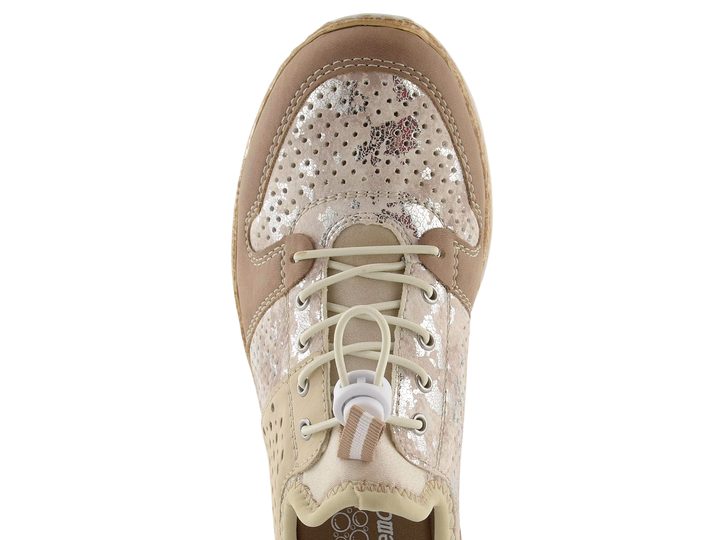 Rieker béžové perforované nazúvacie poltopánky N4255-60