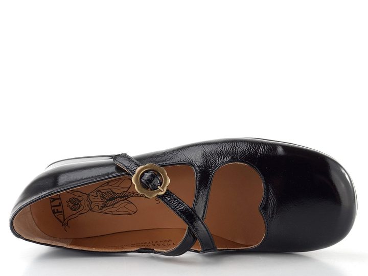 Fly London lakované lodičky s páskem černé P145460000