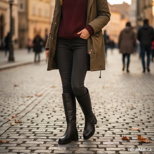 Rieker hladké černé kozačky Y5254-00