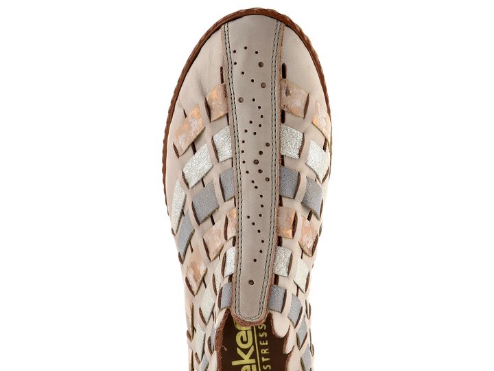 Rieker preplétané poltopánky s voľnou pätou Clay/Rosa/Grey 46778-64