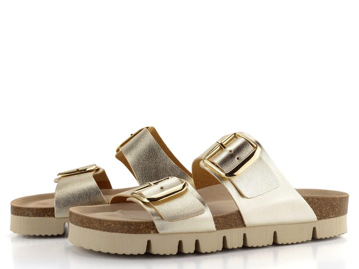 BIO Life pantofle fuzbetové metalické zlaté 2011.Pisa/650