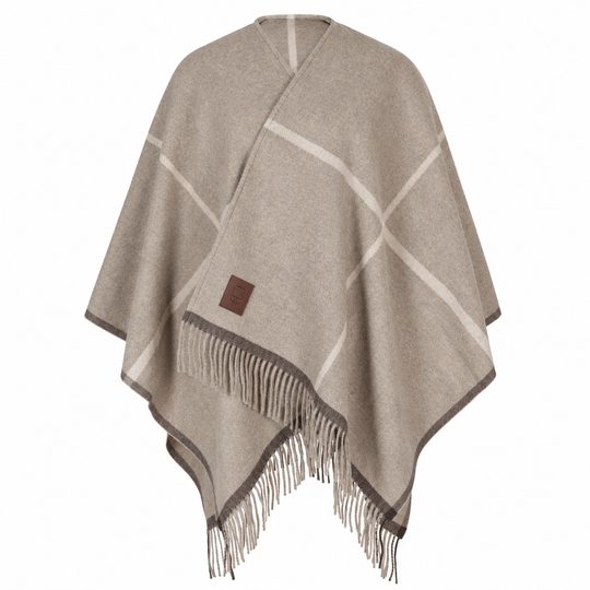 Högl luxusní vlněný pléd - pončo taupe 2-196200-1900