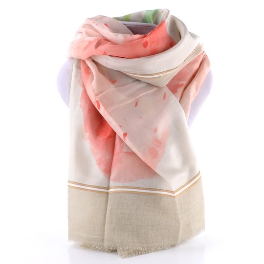 Fraas bavlněný šál s hedvábím a motivem jahod 633030-365